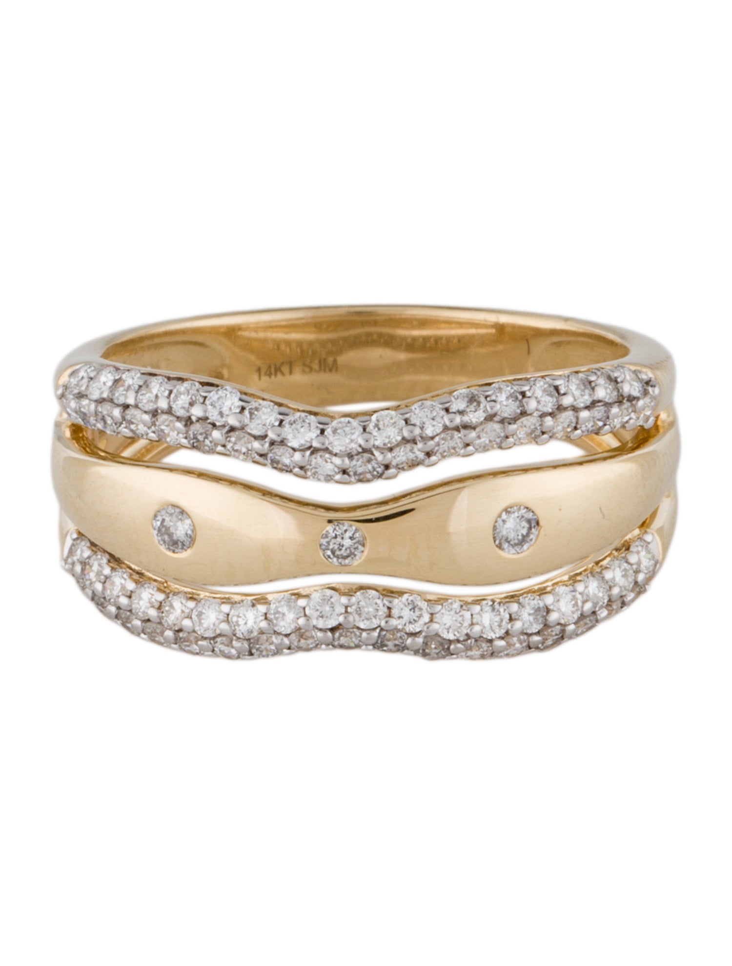 Ring 14K Diamond Curved Band