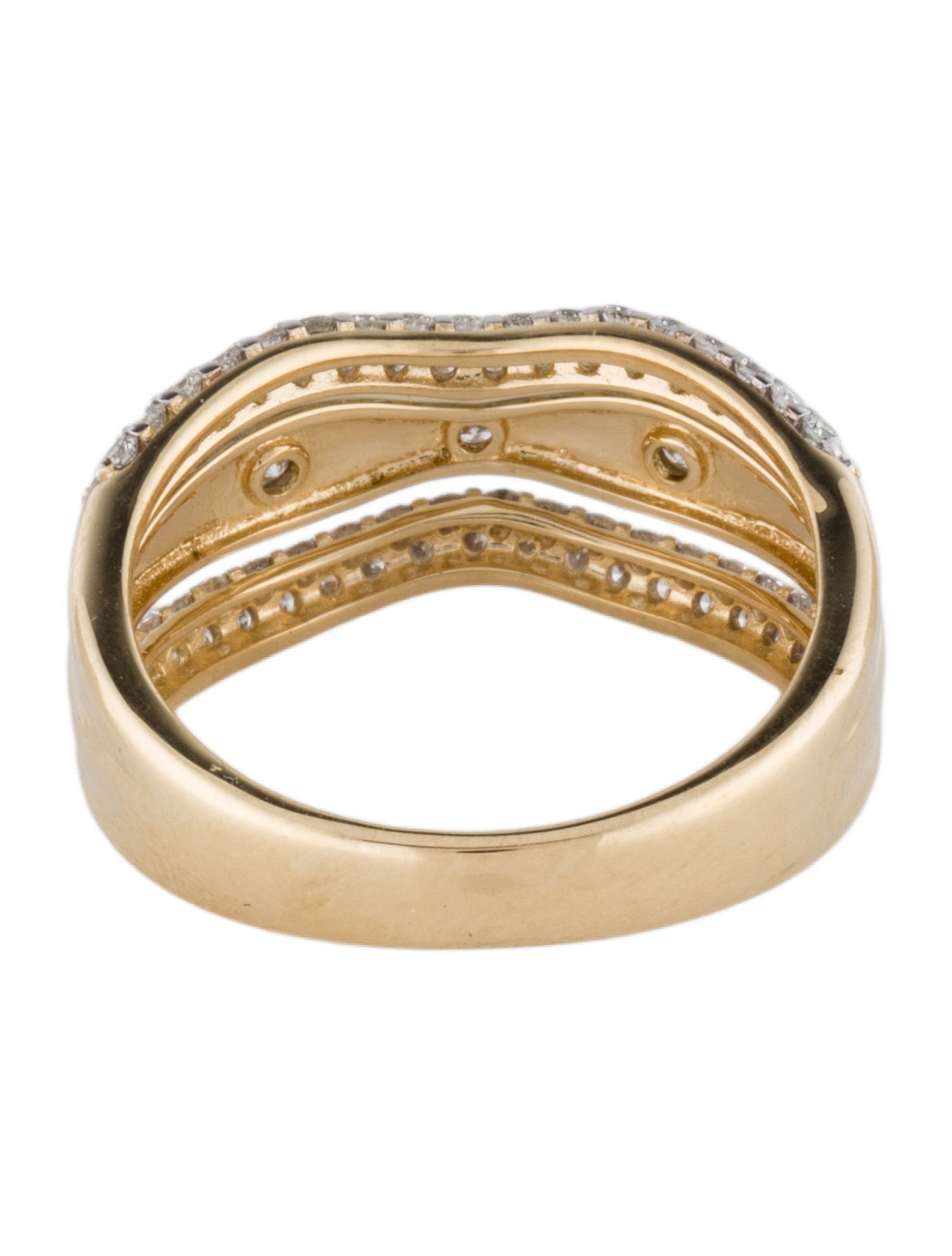 Ring 14K Diamond Curved Band