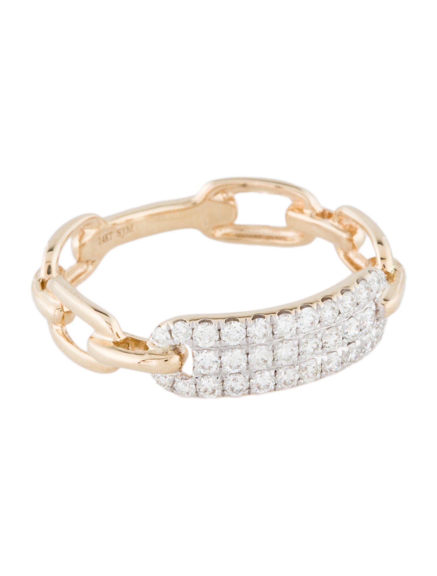 Ring 14K Diamond Link Band