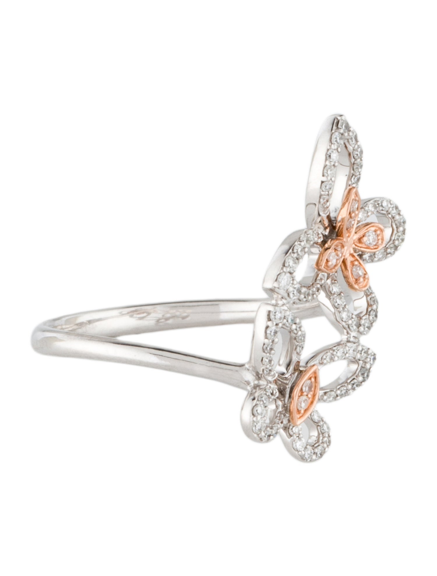 Ring 14K Diamond Butterfly Cocktail Ring