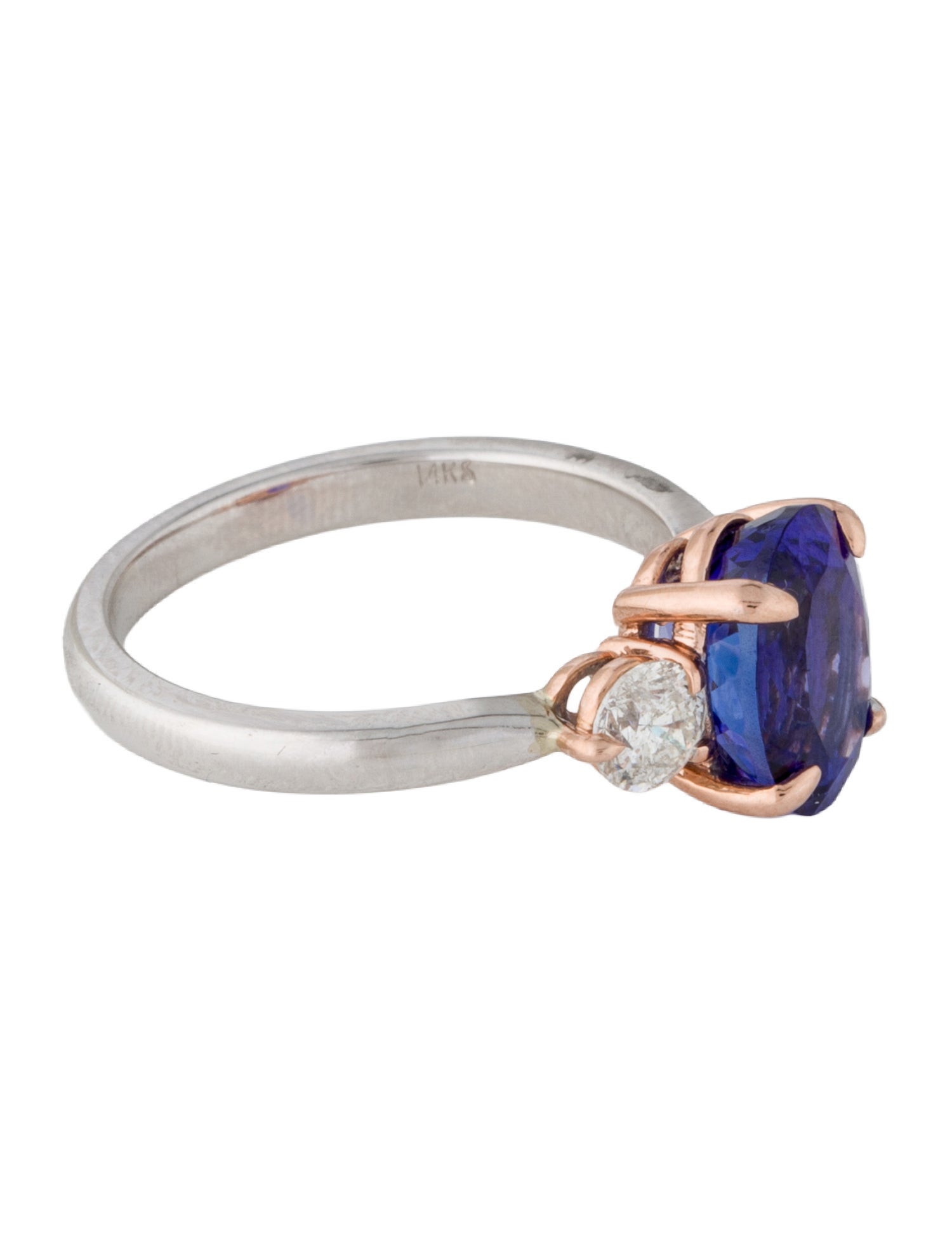 Ring 14K 3.25ct Tanzanite & Diamond Cocktail Ring