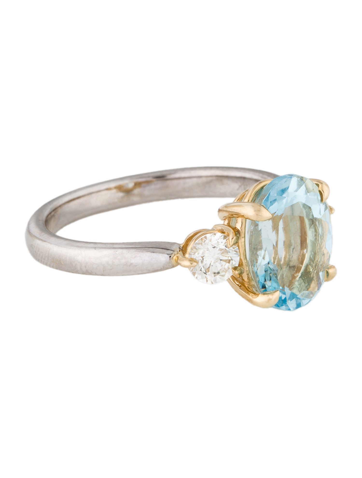 Ring 14K 2.34Ct Topaz & Diamond Cocktail Ring