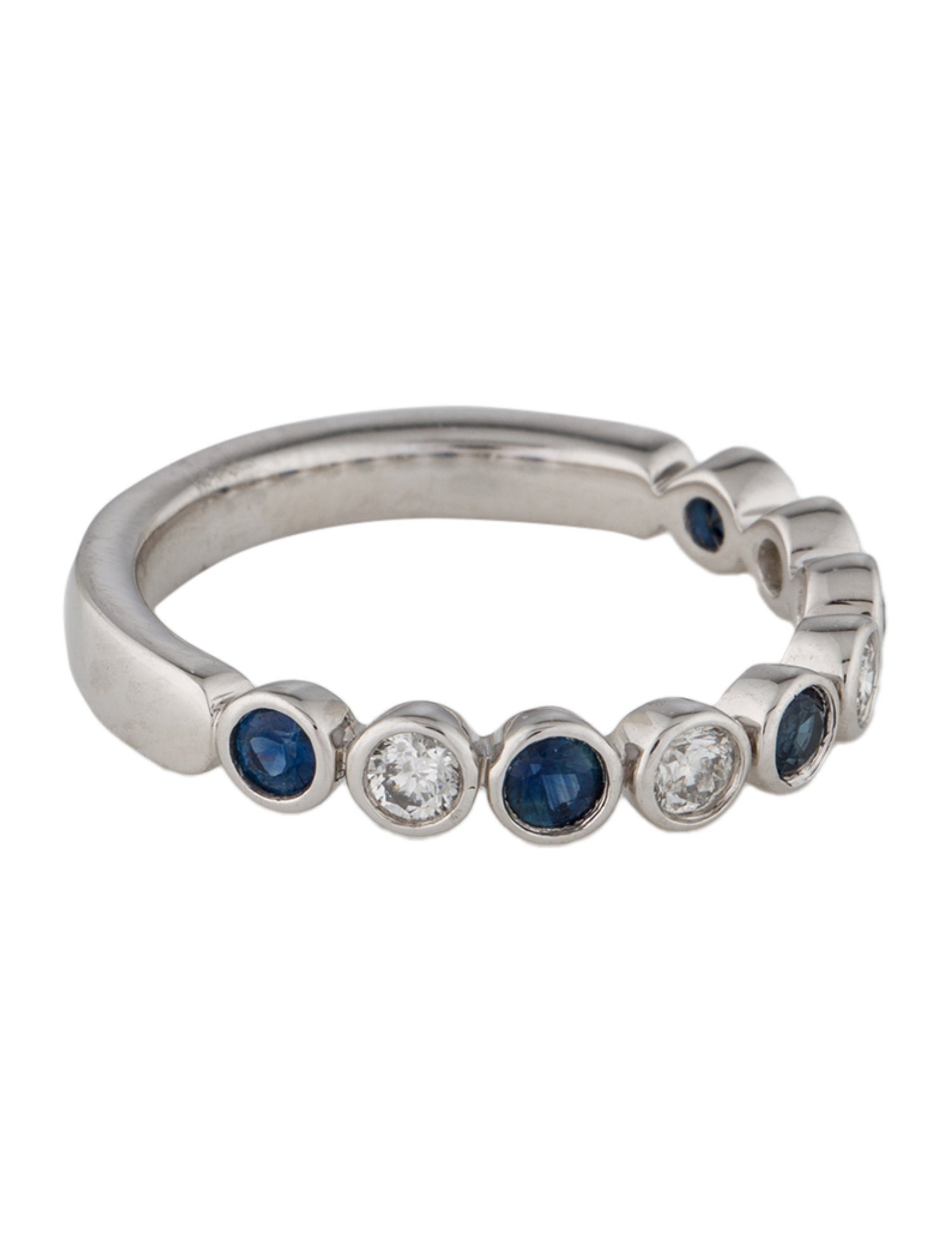 Ring 14K Diamond & Sapphire Band