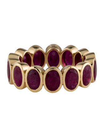 Ring 18K 7.72ctw Ruby Eternity Band Ring