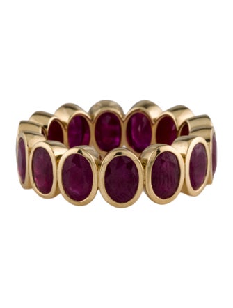 Ring 18K 7.72ctw Ruby Eternity Band Ring