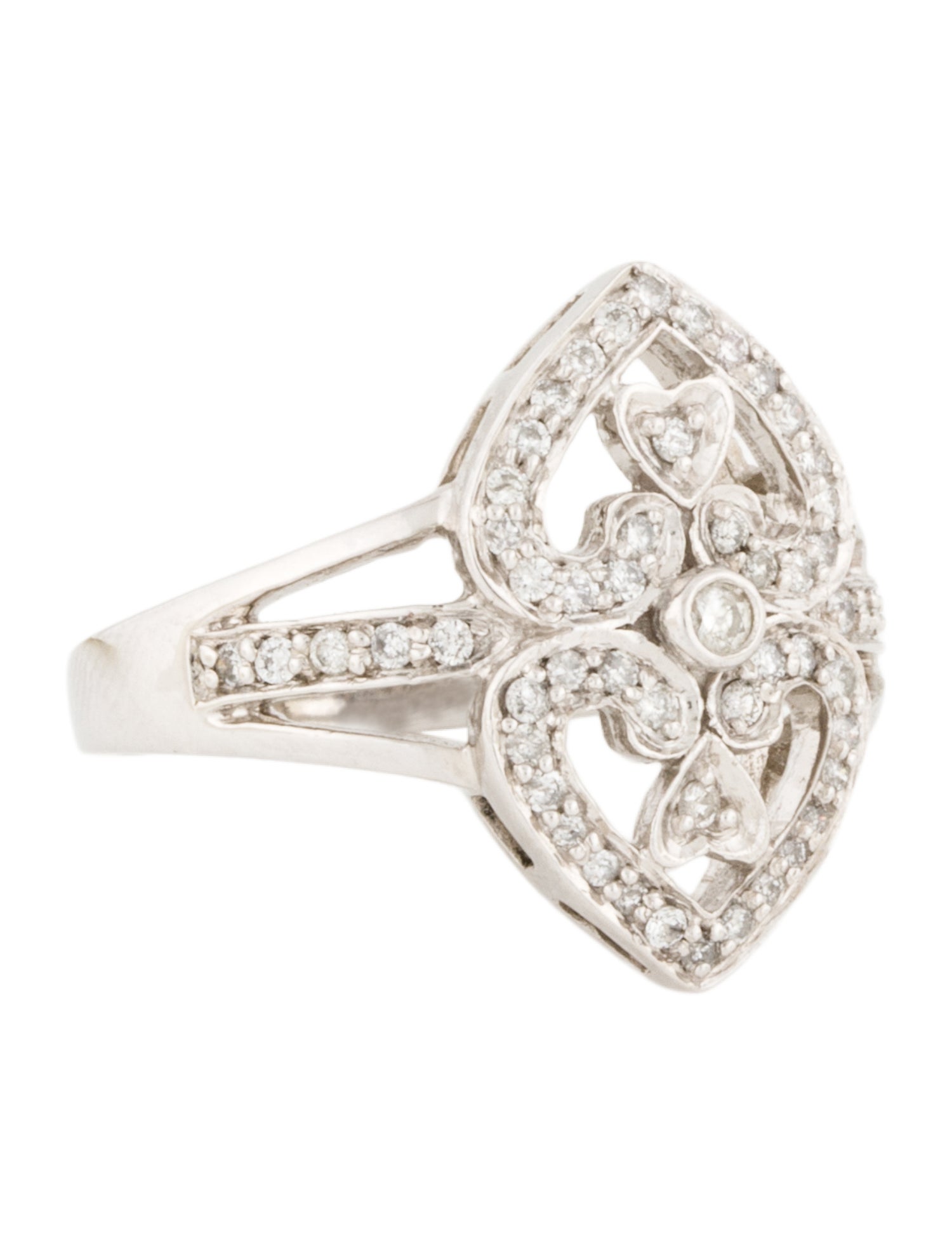 Ring 14K Diamond Navette Cocktail Ring