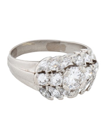 Ring Cocktail Vintage Platinum 2.43ctw Diamond 9