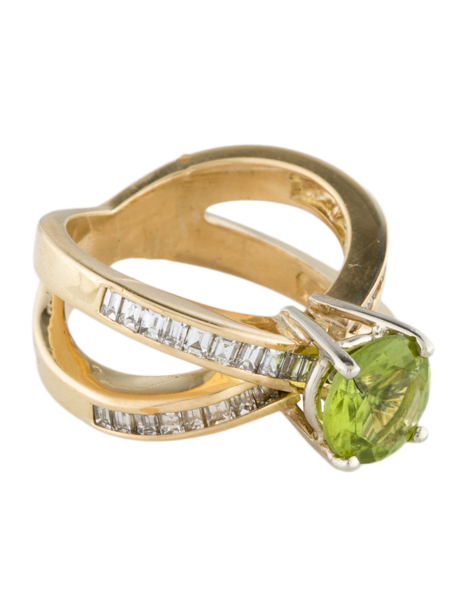 Ring 18K 1.88ct Peridot & Diamond Cocktail Ring