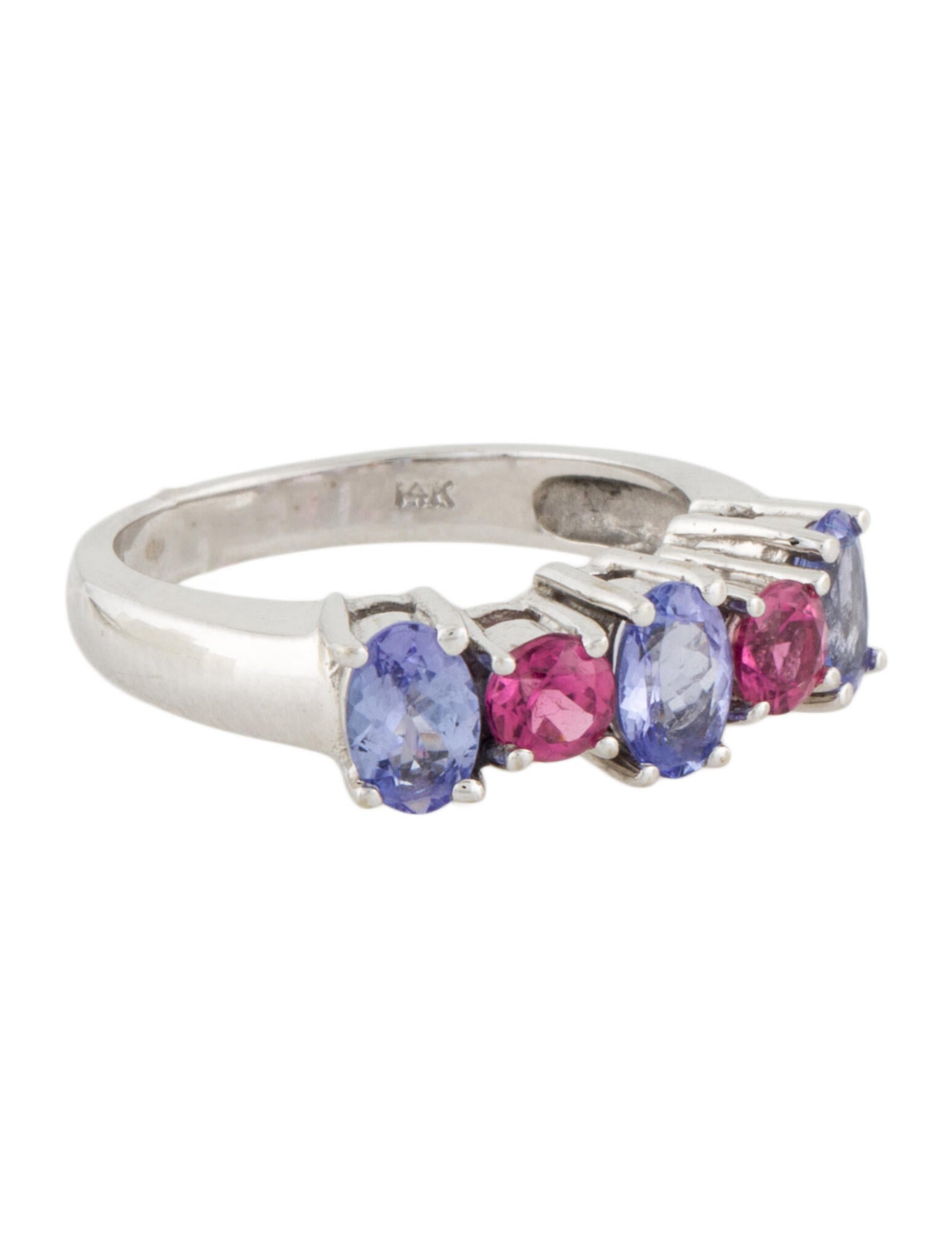 Ring 14K Tanzanite & Tourmaline Band Ring