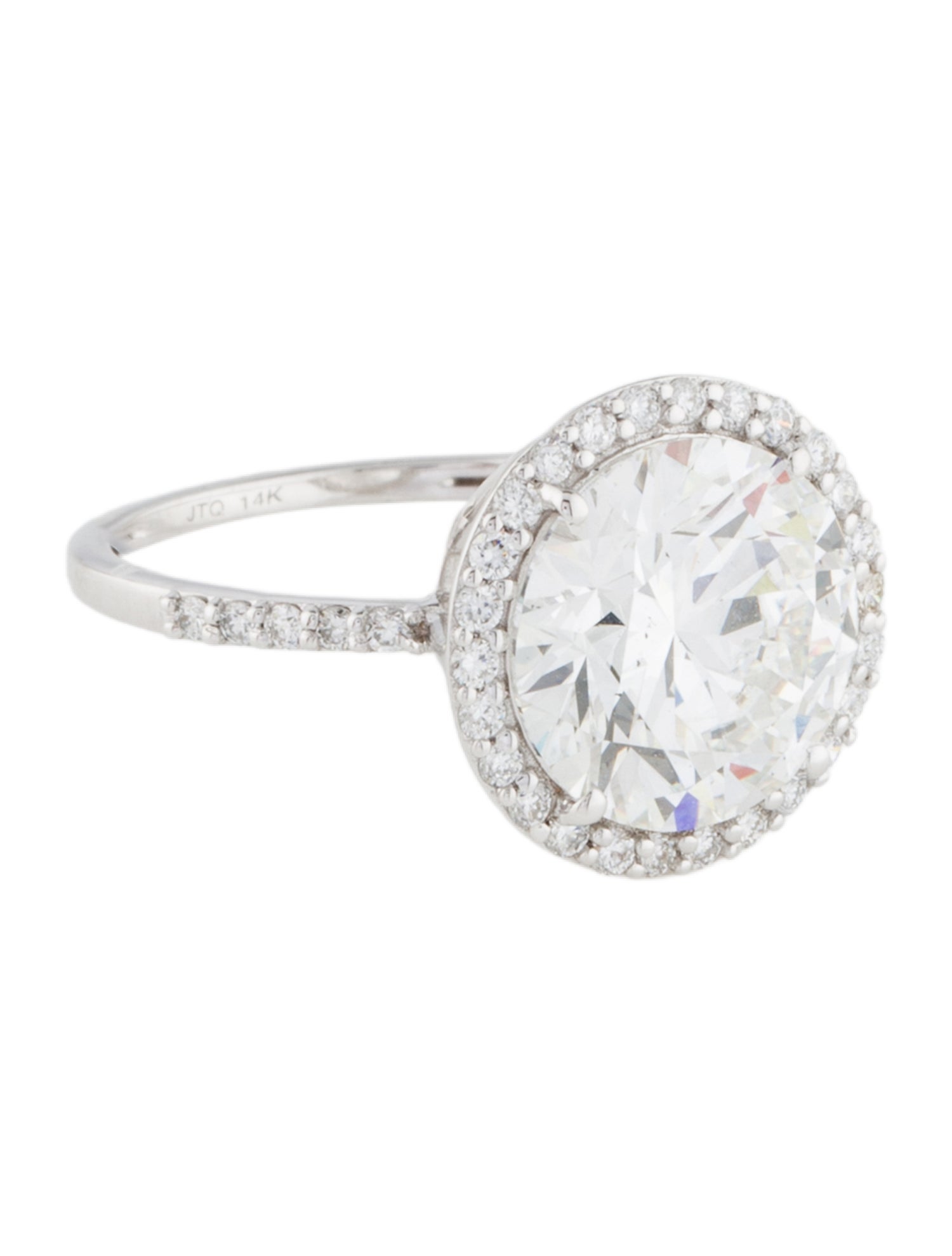 Ring 14K 4.63ct Lab-Grown Halo Set Engagement