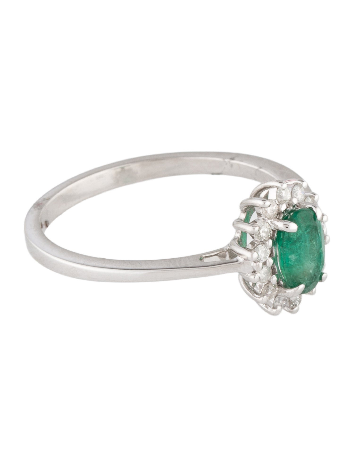 Ring 14K Diamond & Emerald Cocktail Ring