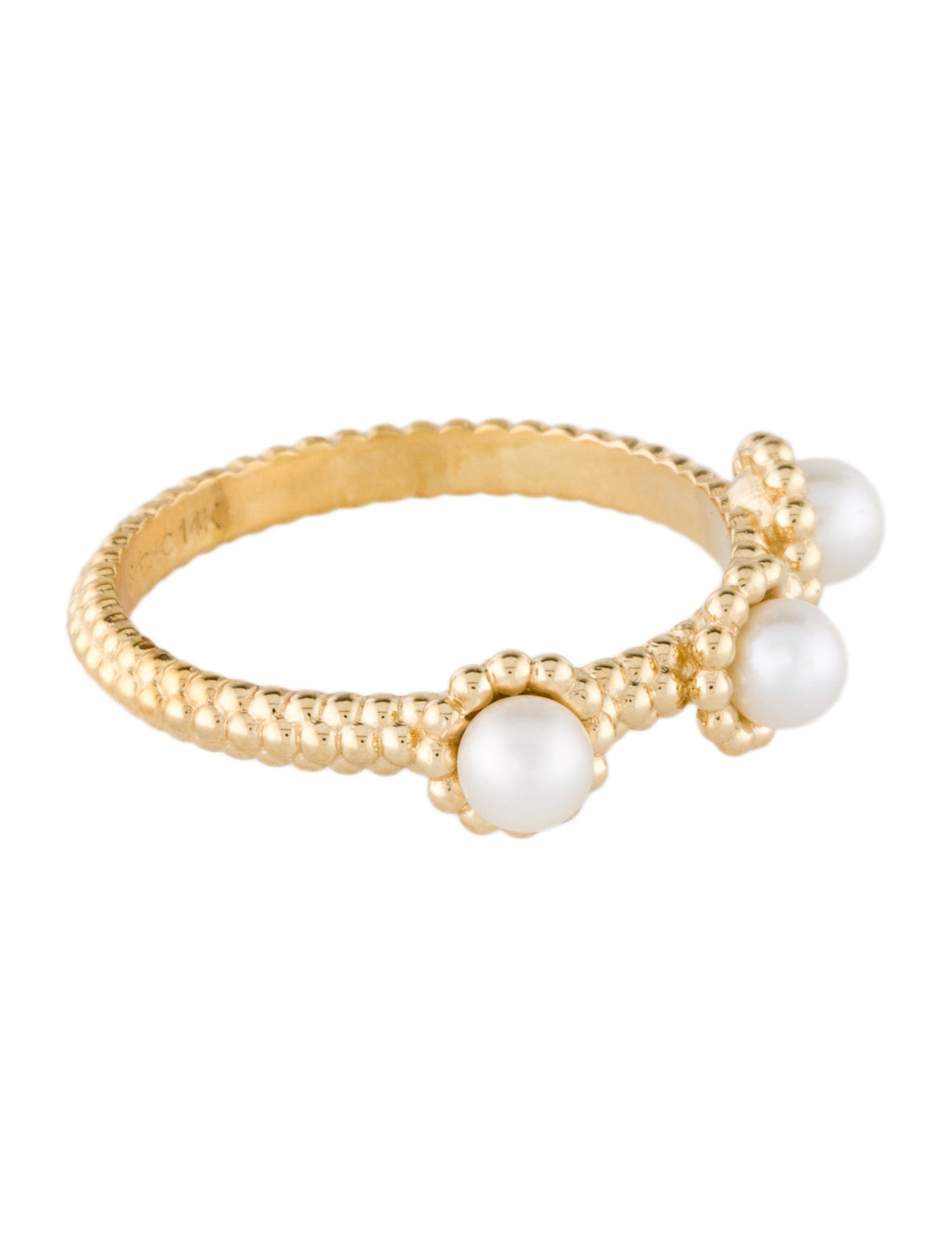 Ring 14K Pearl Station Band