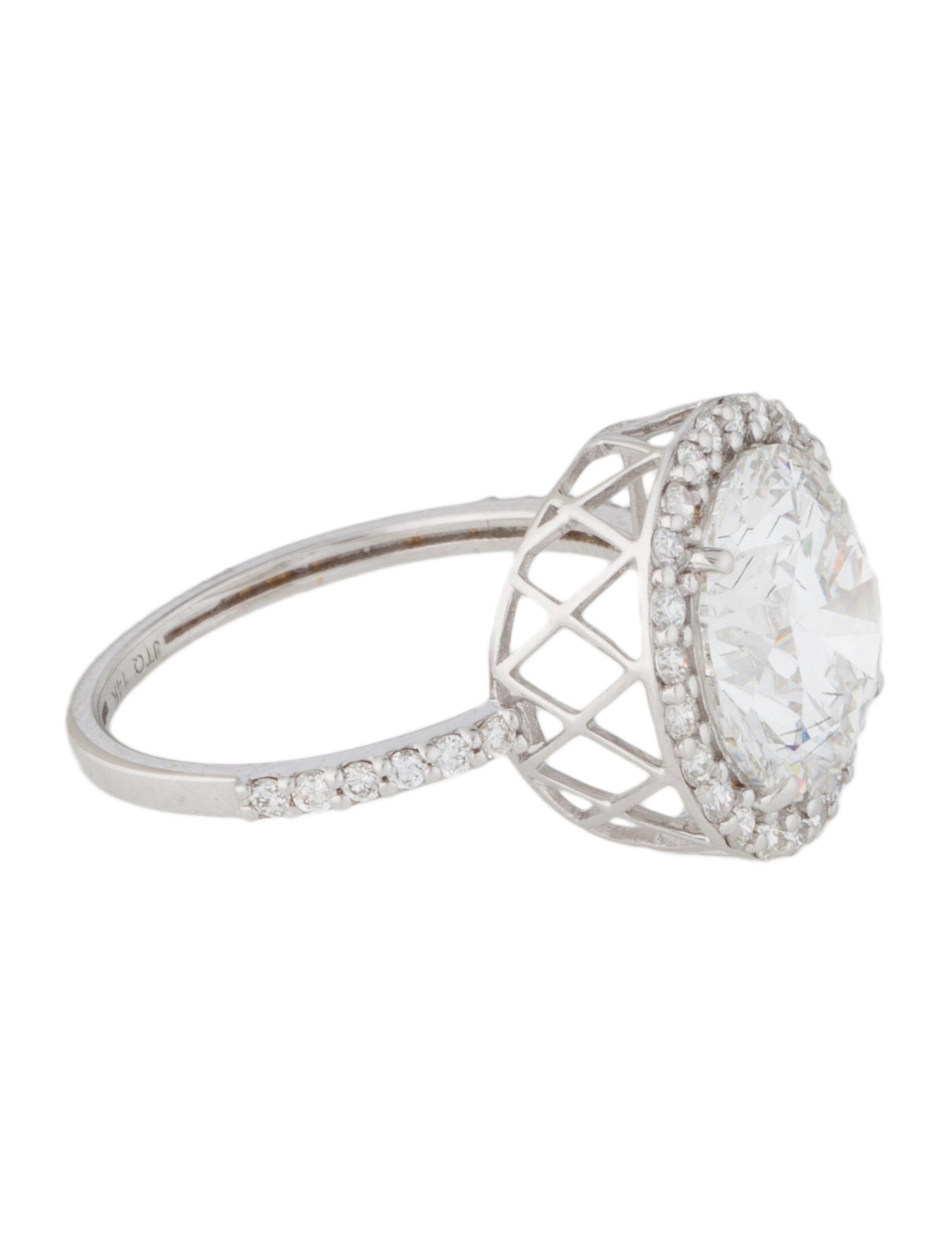 Ring 14K 5.15ctw Lab-Grown Diamond Halo Set Cocktail