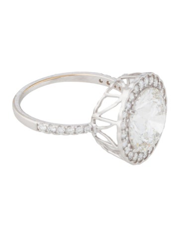 Ring Cocktail 14K 4.68ctw Lab-Grown Diamond Halo Set 7