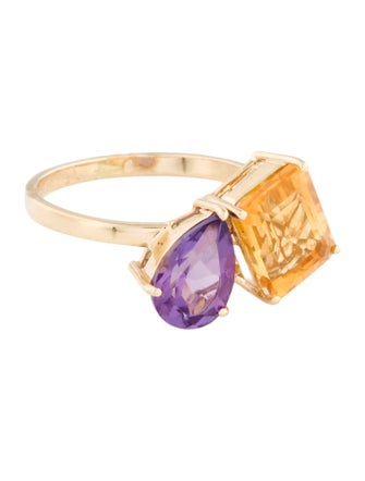 Ring 14K Amethyst & Citrine Toi et Moi Ring