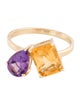 Ring 14K Amethyst & Citrine Toi et Moi Ring