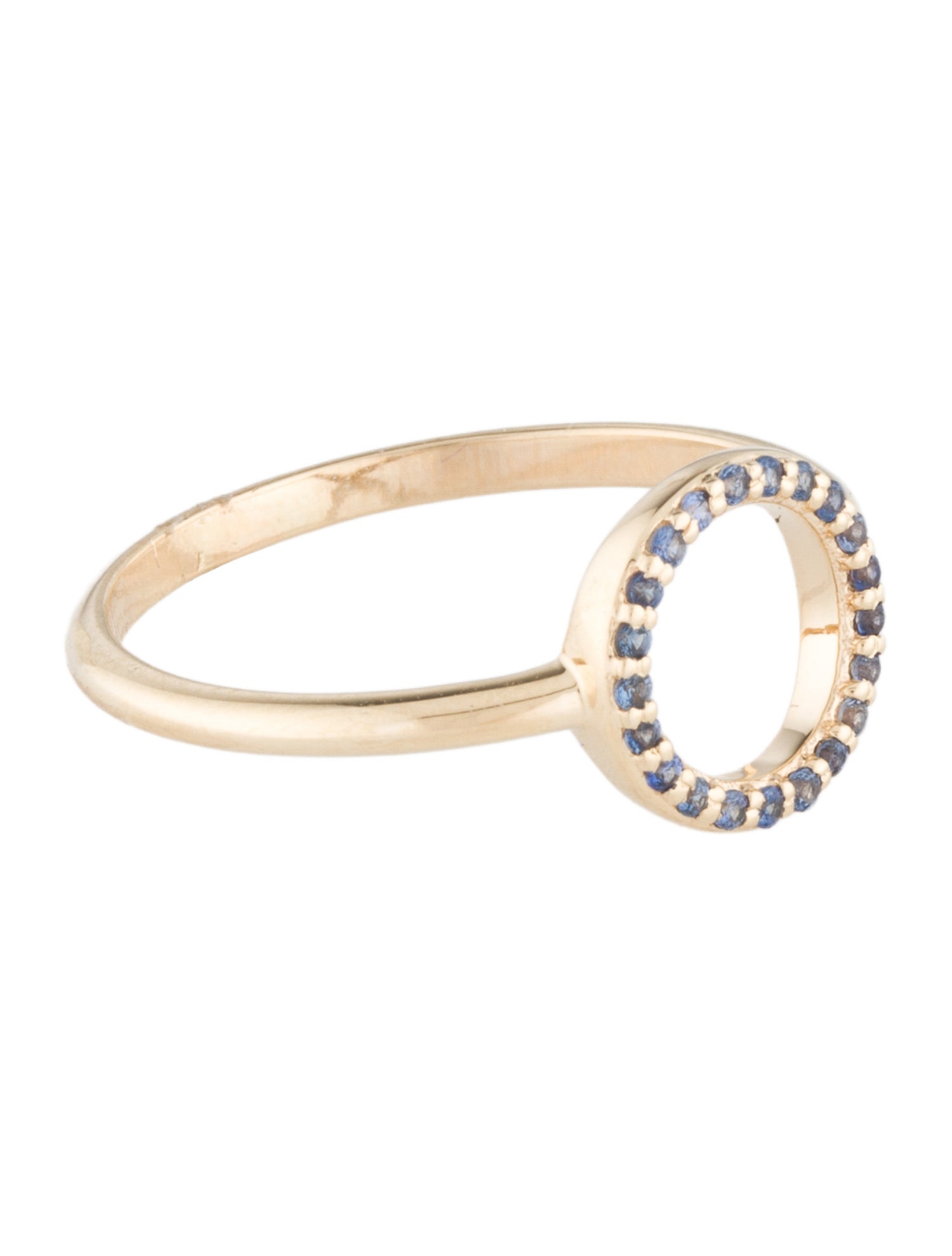 Ring 14K Sapphire Open Circle Cocktail Ring