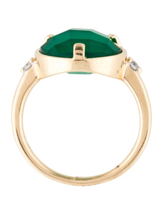 Ring 14K Chalcedony & Diamond Cocktail Ring