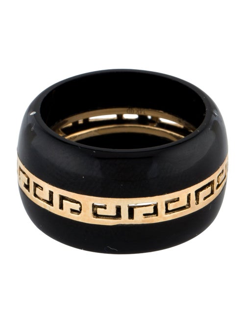 Ring 14K Onyx Greek Key Wide Band