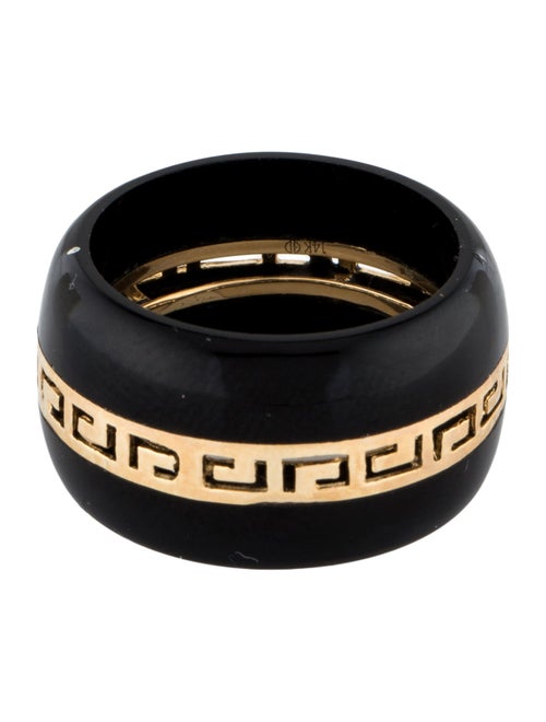 Ring 14K Onyx Greek Key Wide Band