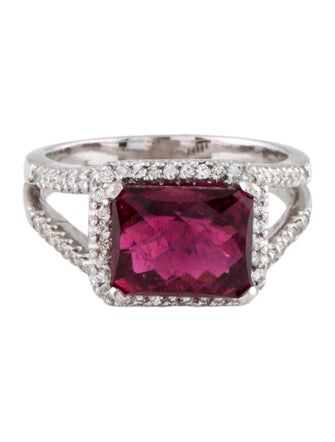 Ring 14K 4.95w Tourmaline & Diamond Cocktail Ring