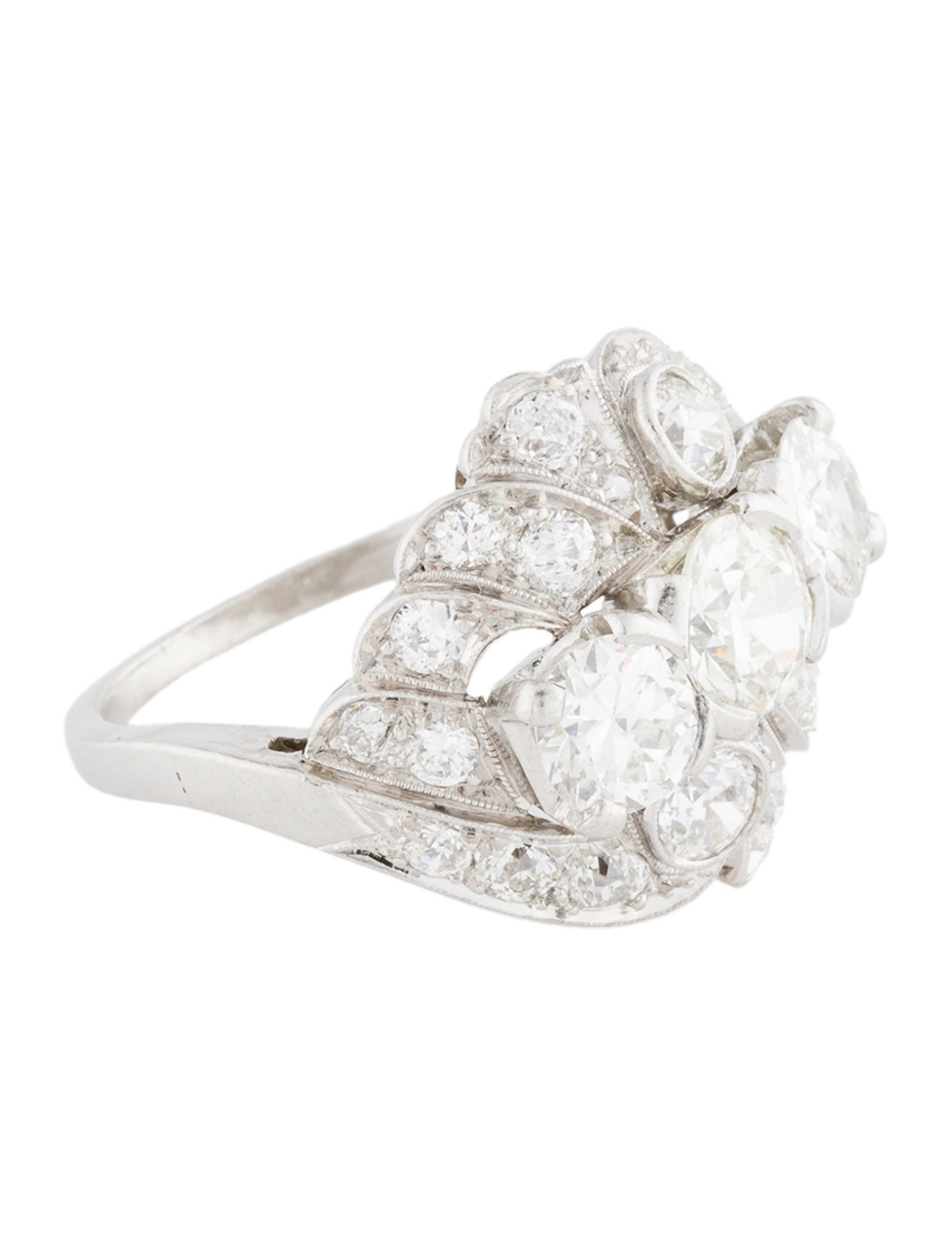 Ring Platinum Diamond Cocktail Ring