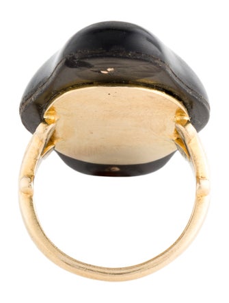 Ring 14K Horn, Turquoise & Garnet Cocktail Ring