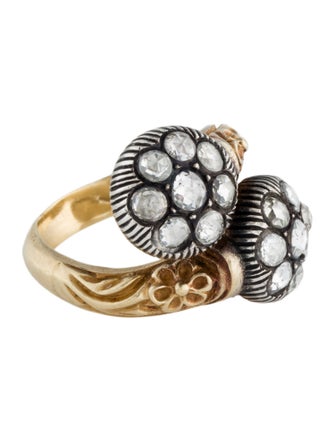 Ring 18K Diamond Bypass Cocktail Ring