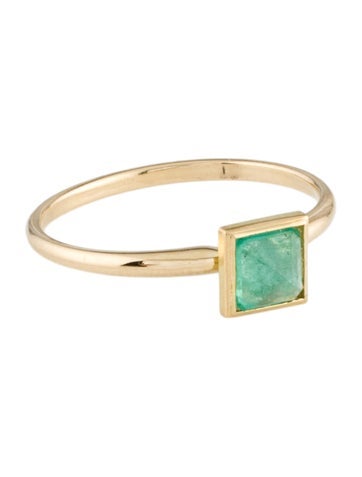 Ring Cocktail 14K Emerald Solitaire 7