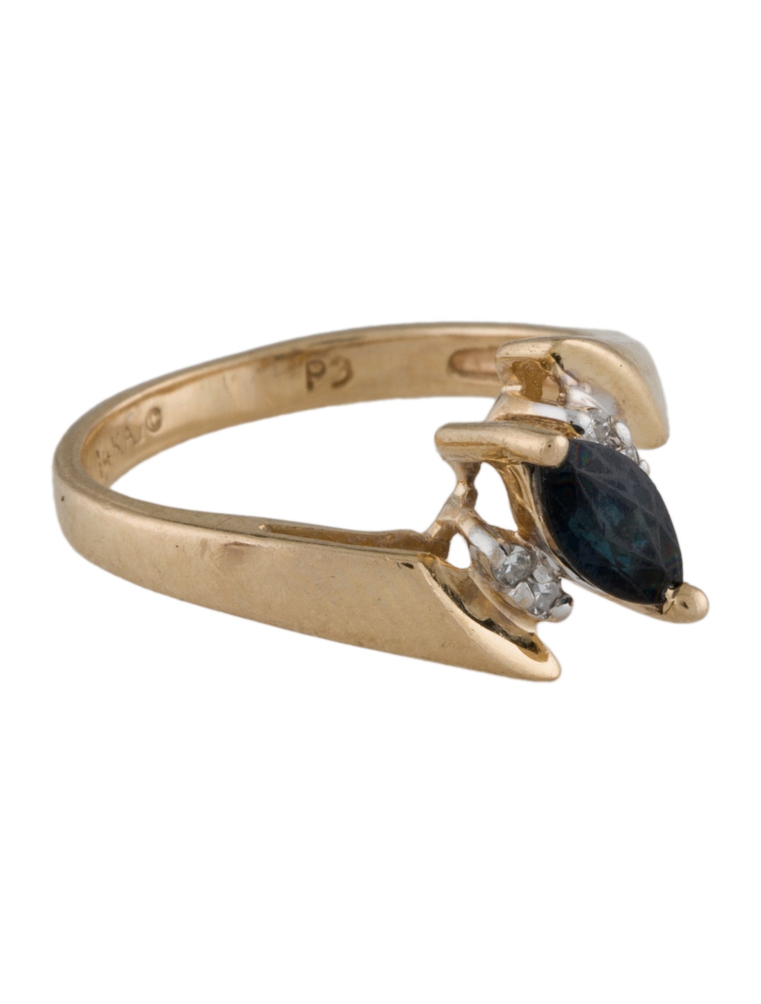 Ring 14K Sapphire & Diamond Cocktail Ring