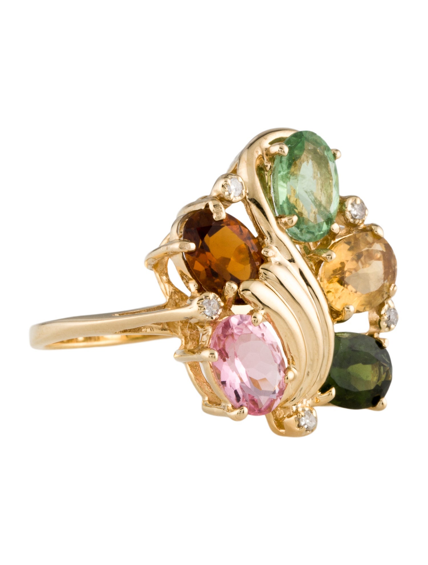 Ring 14K 4.30ctw Tourmaline & Diamond Cocktail Ring