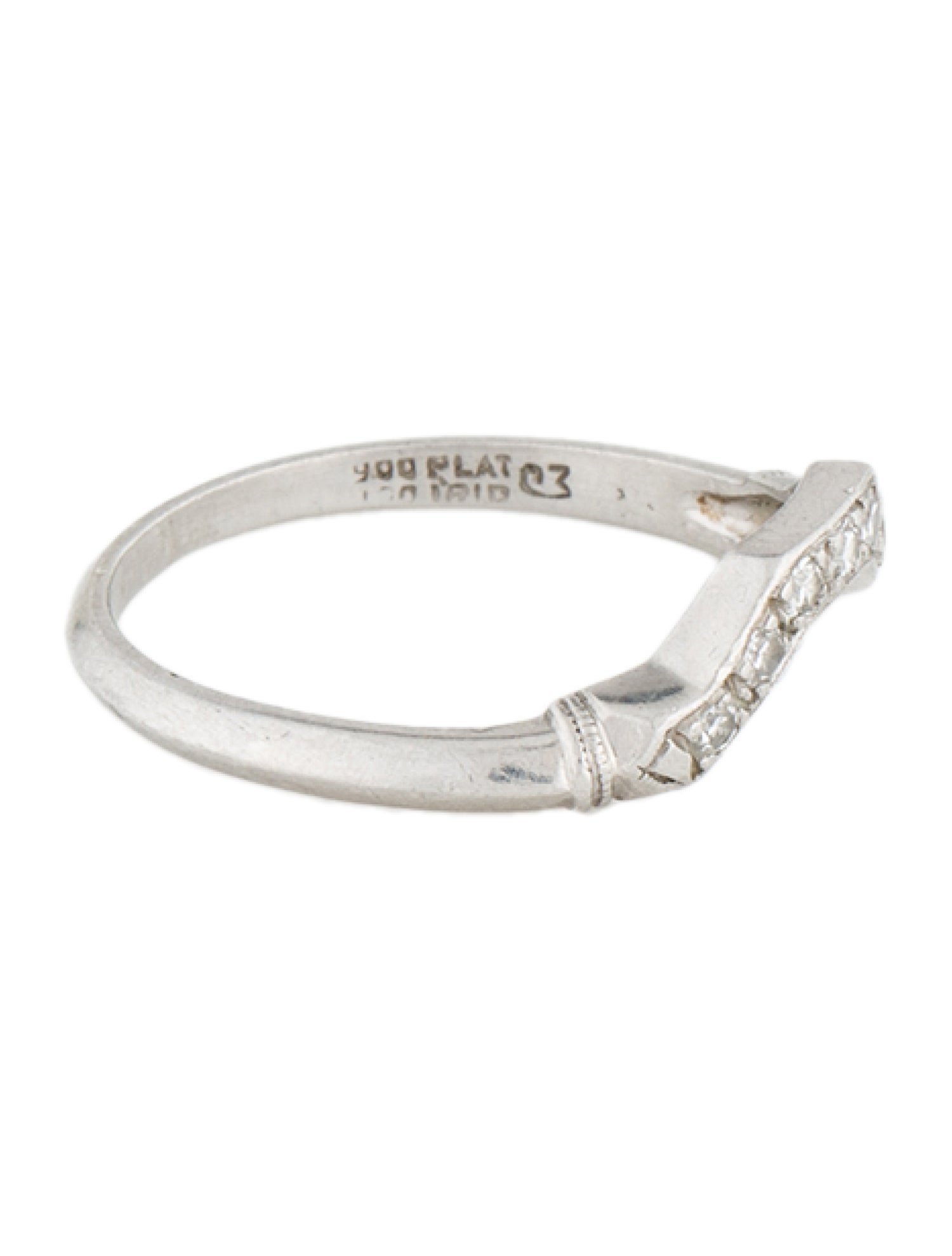 Ring Platinum Diamond Curve Band