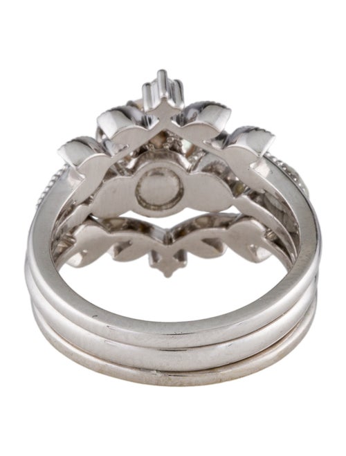 Ring Michellia 14K Pearl & Diamond Engagement Ring Set of 3