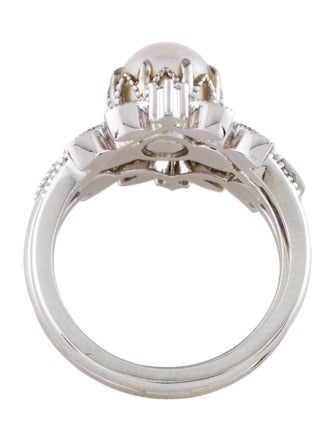 Ring Michellia 14K Pearl & Diamond Engagement Ring Set of 3