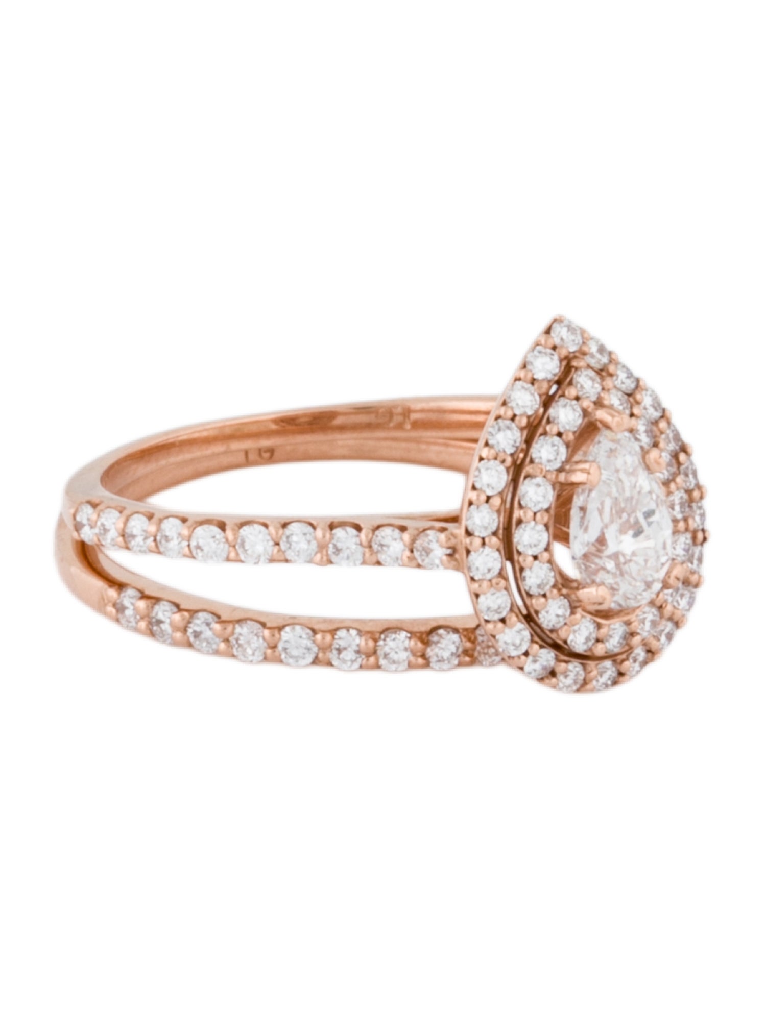 Ring 14K Lab-Grown Diamond Double Halo Wedding Set