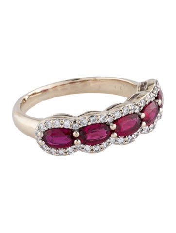 Ring Band 18K Ruby & Diamond 7.25