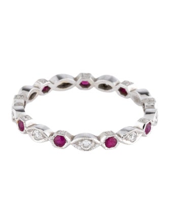 Ring 18K Ruby & Diamond Band