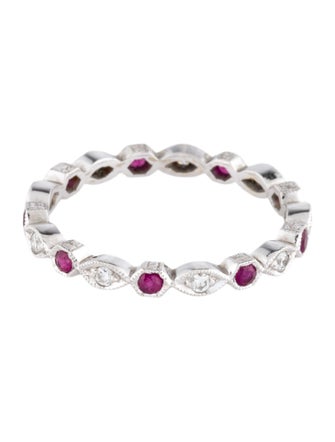 Ring 18K Ruby & Diamond Band