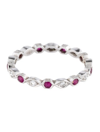 Ring 18K Ruby & Diamond Band