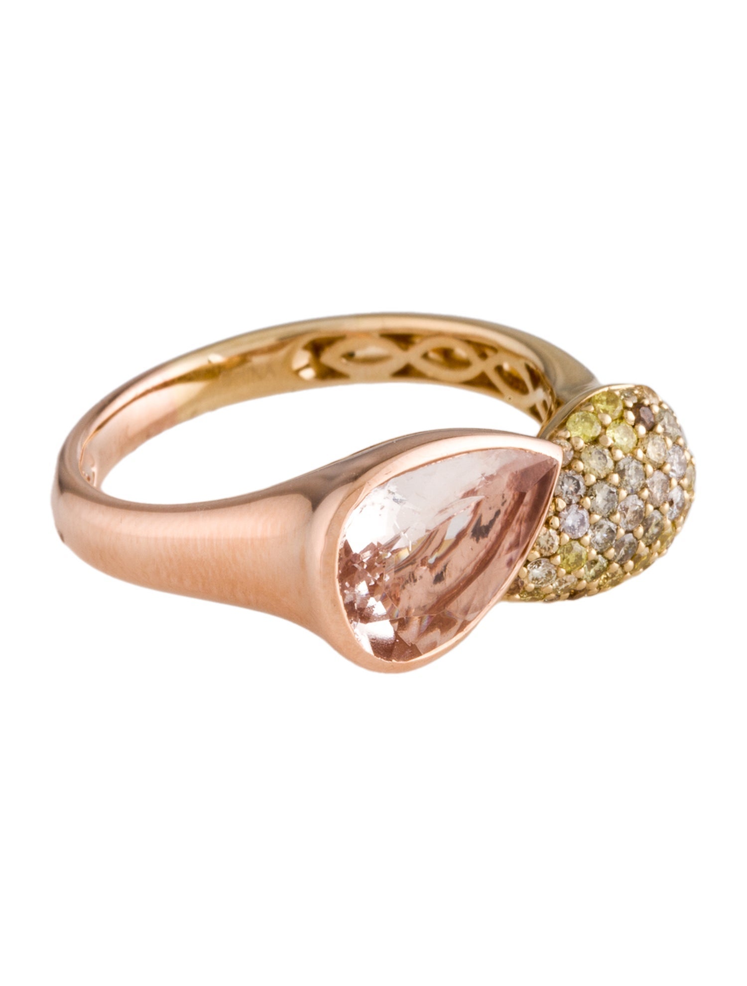 Ring 14K Morganite & Diamond Cocktail Ring