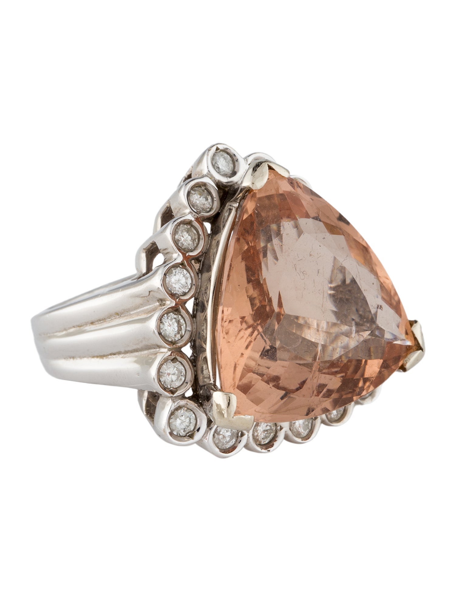 Ring 14K Morganite & Diamond Cocktail Ring