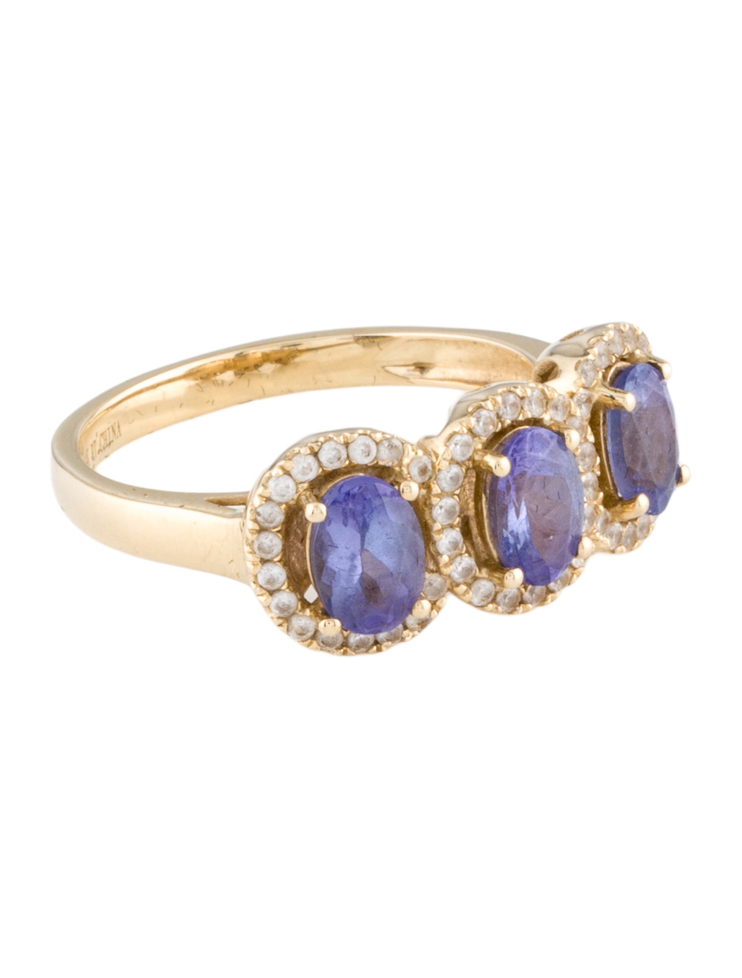 Ring 14K 1.86ctw Tanzanite & Zircon Cocktail Ring
