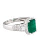 Ring 14K Emerald & Diamond Cocktail Ring