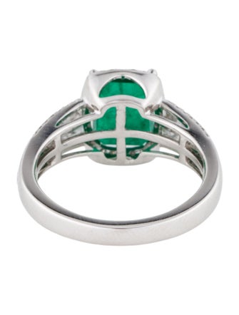 Ring 14K Emerald & Diamond Cocktail Ring