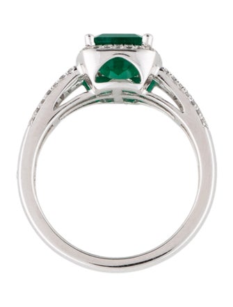 Ring 14K Emerald & Diamond Cocktail Ring