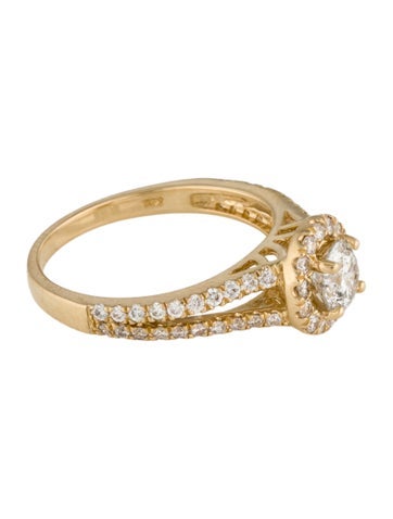 Ring Engagement 1.24ctw Diamond Halo 7.75