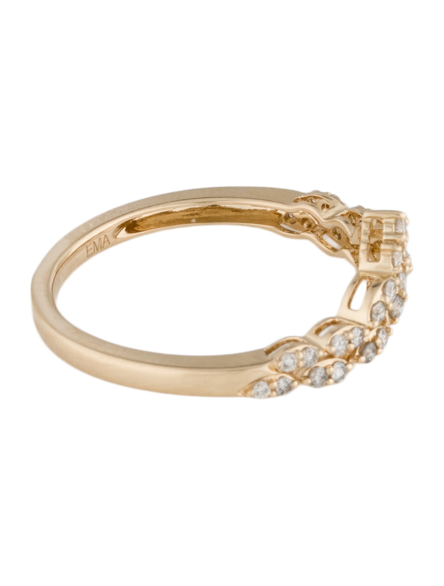 Ring 14K Diamond Curved Band