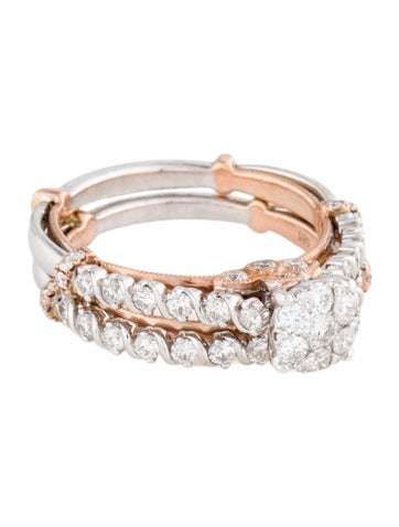 Ring Sets 14K 1.11ctw Two-Tone Diamond Wedding Set 6.75