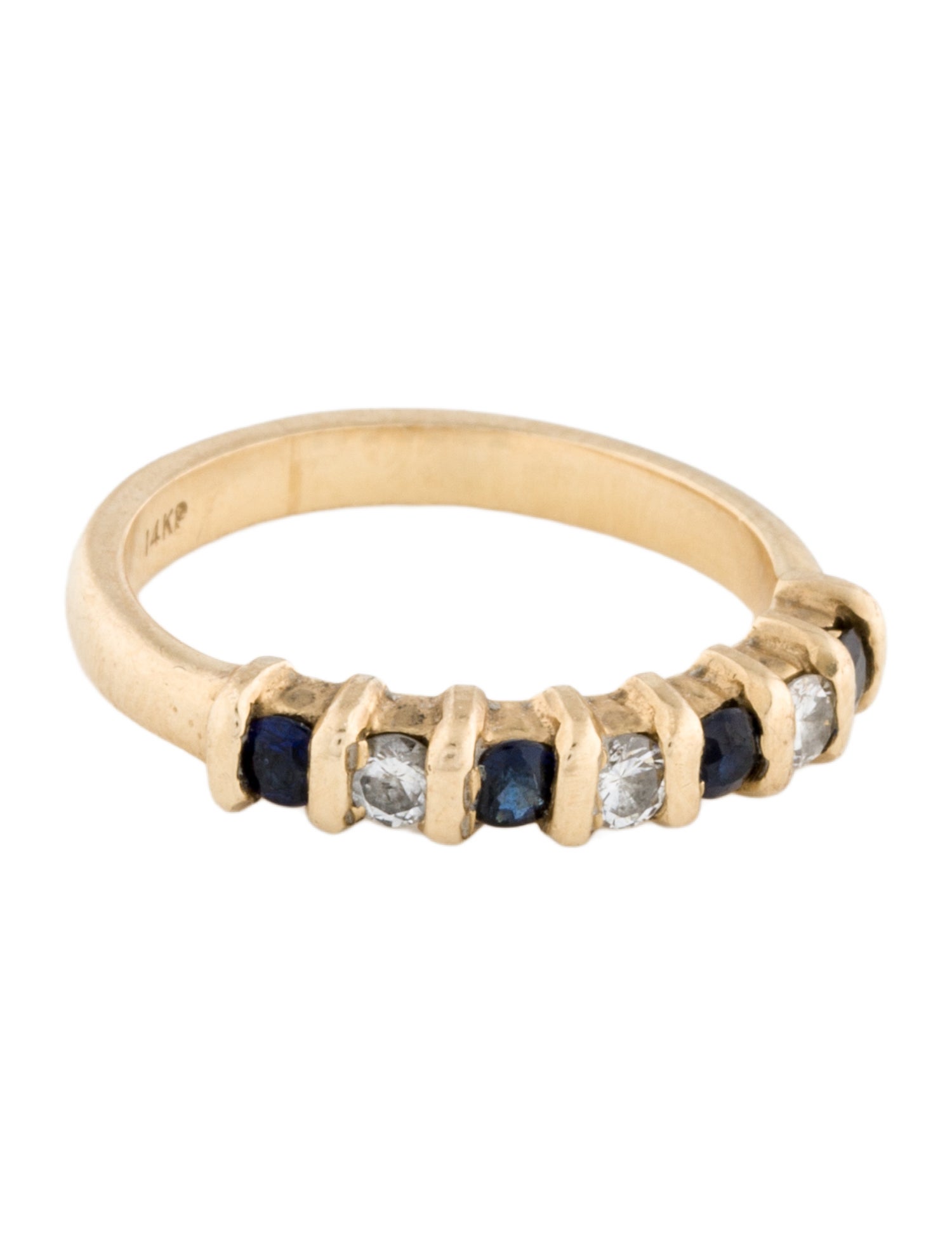 Ring 14K Sapphire & Diamond Band