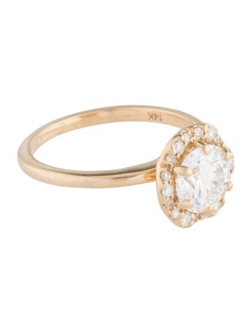 Ring Engagement 14K 1.11ct Lab-Grown Diamond Halo Set 5